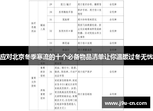 应对北京冬季寒流的十个必备物品清单让你温暖过冬无忧